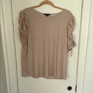 Adrianna Papell Pink Ruffled Blouse with Relaxed Fit